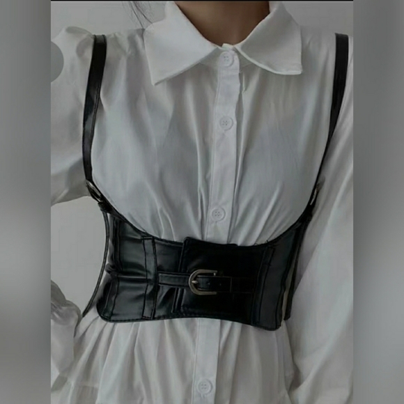 SHEIN Accessories - SHEIN -- Elastic PU Leather Wide Waist Belt